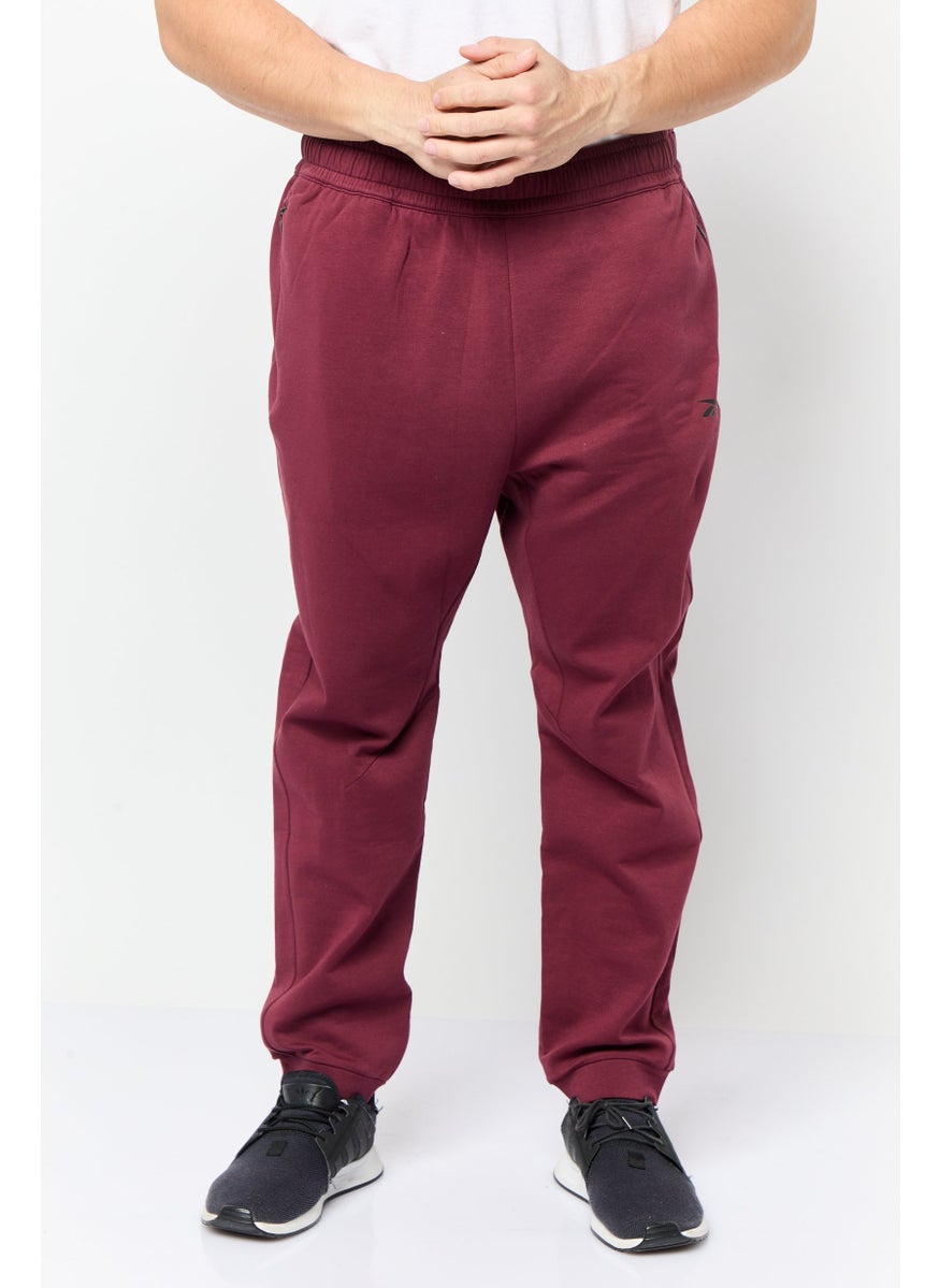 Reebok Men Sportswear Fit Brand Logo Outdoor Sweatpants, Maroon  - Image 1