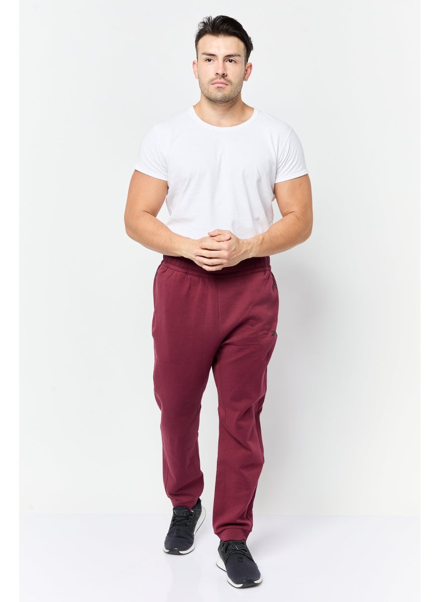 Reebok Men Sportswear Fit Brand Logo Outdoor Sweatpants, Maroon  - Image 3