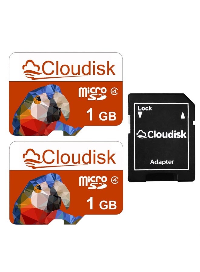 Cloudisk 2Pack Micro SD 1GB Card MicroSD Memory Card C4 Parrot-Prime with SD Adapter (1GB) - Image 1
