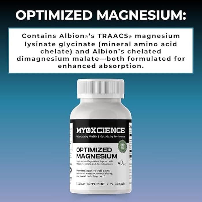 MYOXCIENCE Optimized Magnesium Glycinate + Magnesium Taurate (as ATAmag®) for High Brain Bioavailability to Support Stress Relief and Sleep | 30 Servings - Image 4