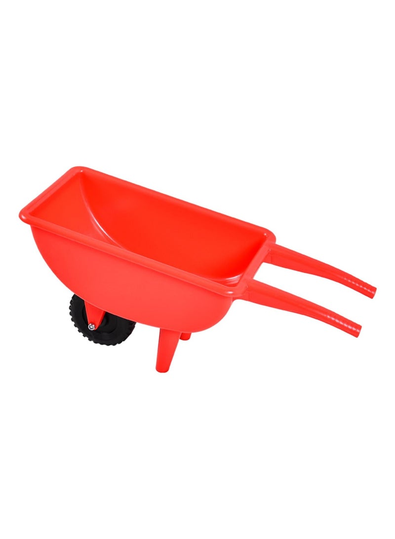 عربة لعبة الرمل للأطفال مع تصميم بعجلة واحدة لألعاب الشاطئ والبستنة, خفيفة الوزن ومثالية للبنات والأولاد من سن 3 سنوات وما فوق - ( احمر ) - Image 3