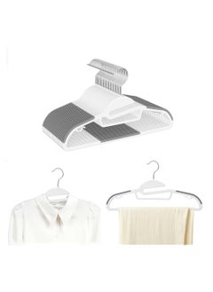 Plastic Hangers, 20 Pack Durable Heavy Duty Hangers with Non-Slip Design, 360° Swivel Hook Space Saving Organizer, Multi-Functional Dry and Wet Dual-Use Clothes Hanger Shirts, Pants, Gray