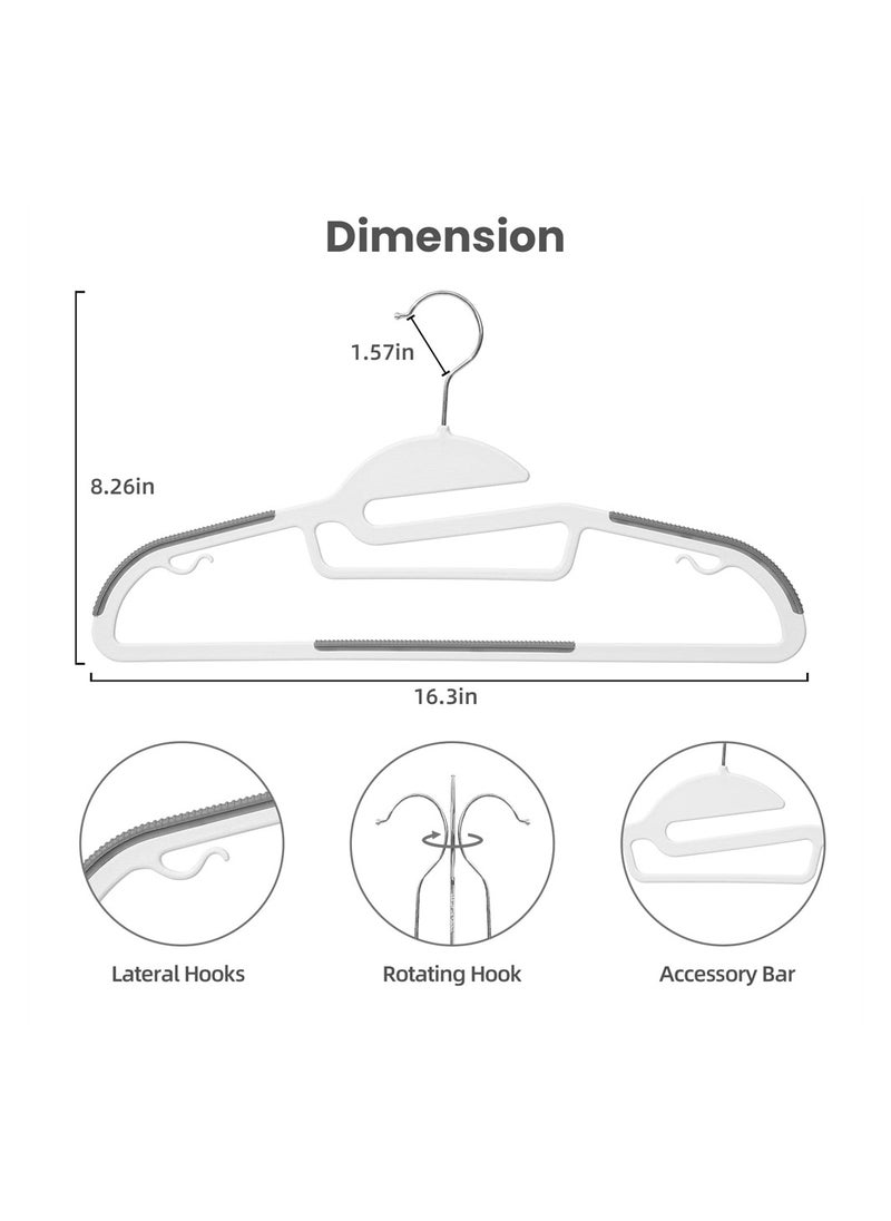 SYOSI - Plastic Hangers, 20 Pack Durable Heavy Duty Hangers with Non-Slip Design, 360° Swivel Hook Space Saving Organizer, Multi-Functional Dry and Wet Dual-Use Clothes Hanger Shirts, Pants, Gray - Image 1