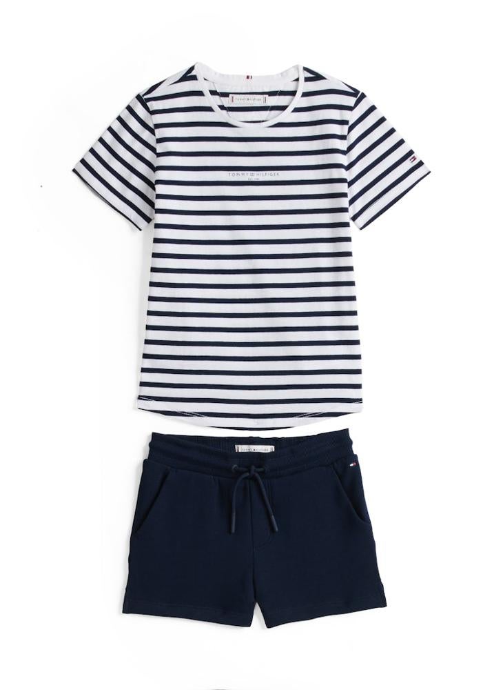 TOMMY HILFIGER Kids Stripe Crew Neck T-Shirt & Shorts Set  - Image 4