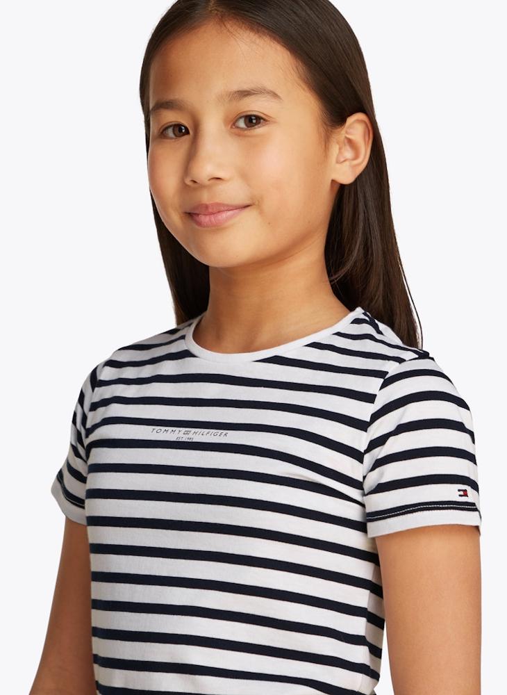 TOMMY HILFIGER Kids Stripe Crew Neck T-Shirt & Shorts Set  - Image 3