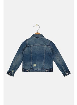Joe's Toddlers Girl Washed Denim Jacket, Blue  - Image 2
