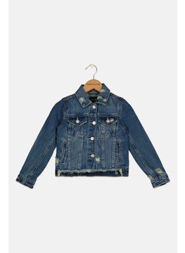 Joe's Toddlers Girl Washed Denim Jacket, Blue  - Image 1
