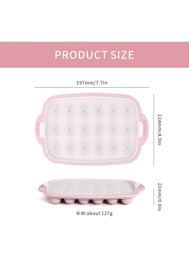 ChicAbode 2 حزمة قوالب الحليب ، حاويات تخزين علبة تجميد السيليكون ، علبة تجميد الأغذية لعصير الحليب (البيج / الوردي) - Image 3