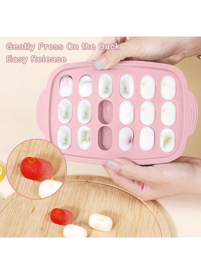 ChicAbode 2 حزمة قوالب الحليب ، حاويات تخزين علبة تجميد السيليكون ، علبة تجميد الأغذية لعصير الحليب (البيج / الوردي) - Image 5