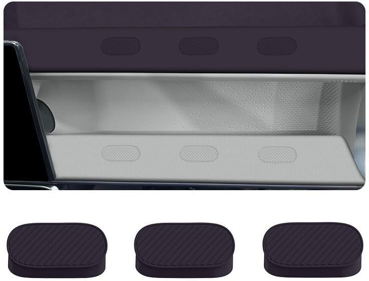 Purple Silicone Dashboard Hole Cover Scratch Resistant Interior Trim Accessory 3 Pack - Image 1