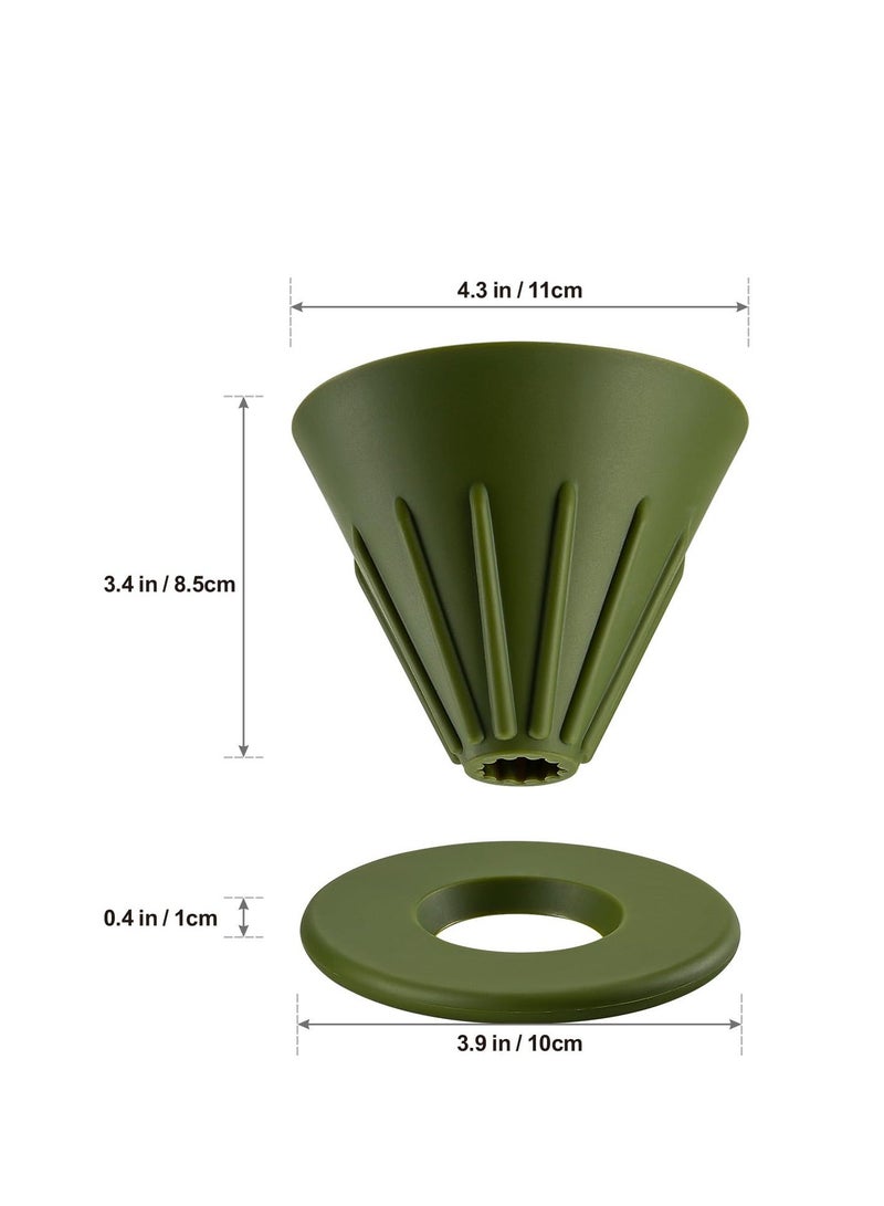 XiuWoo Pour Over Coffee Dripper, Reusable Silicone Drippers, Portable Dripper Filter, Collapsible Cone Filters Holder, Accessory for Home Outdoor Camping Travel (Green) - Image 3