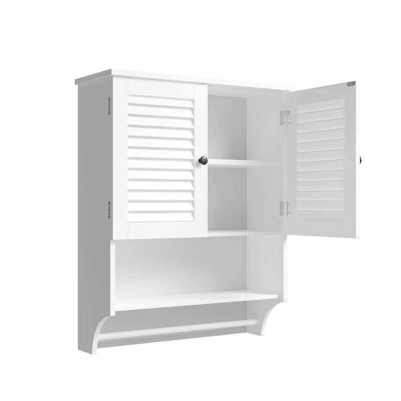 ChooChoo Medicine Cabinet, Bathroom Wall Cabinet, 2 Doors Over The Toilet Space Saver Storage Cabinet with Large Space, White - Image 2