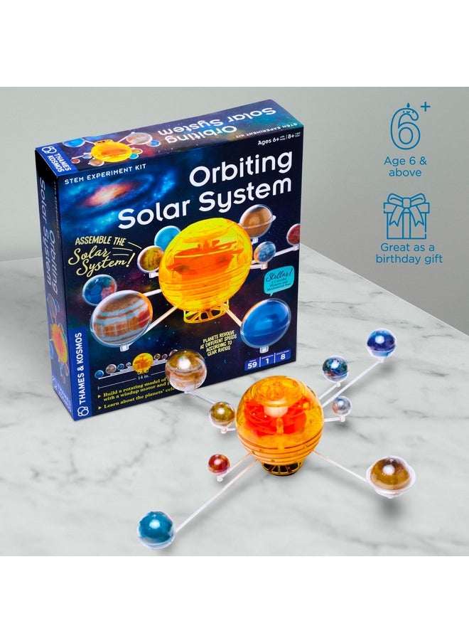 Thames & Kosmos Orbiting Solar System STEM Kit | Build a Rotating Solar System Model | Planets Revolve Using a Windup Motor | Explore Gear Ratios | Science Fairs | Difficulty Level: Intermediate Small