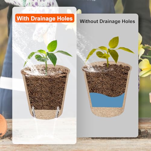 JNYONG 60 Packs 3.15 Inch Peat Pots,Biodegradable Pots for Seedlings with Drainage Holes, Garden Germination Nursery Pots with 50Pcs Plant Labels - Image 4