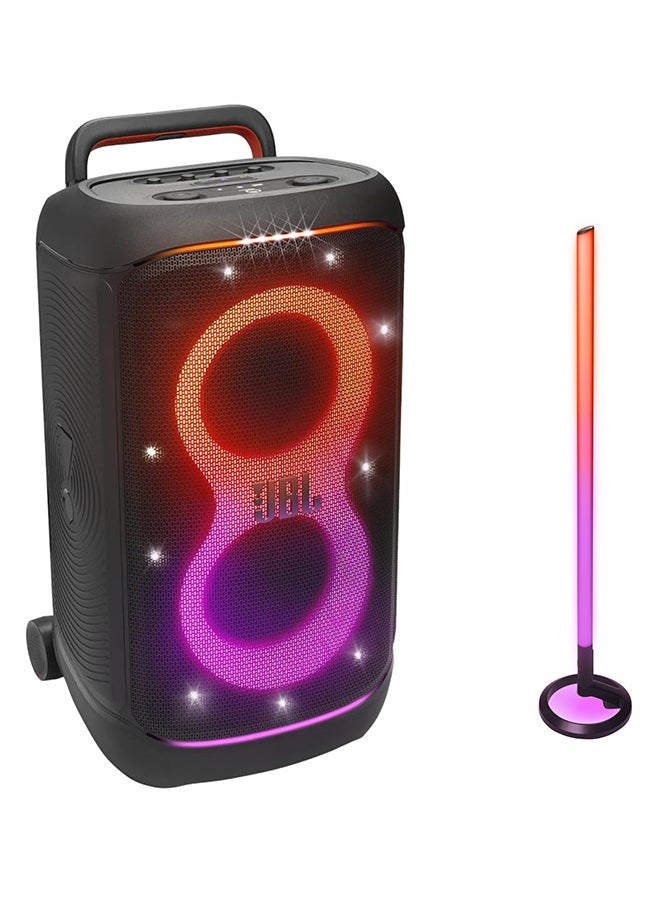 PartyBox 520 Portable Bluetooth Speaker with Party Light Stick – Powerful Bass, Wireless Music, and Light Show for Outdoor Gatherings, Birthdays, Karaoke Nights & Family Functions JBLPARTYBOX520EU+JBLPLSTICK Black