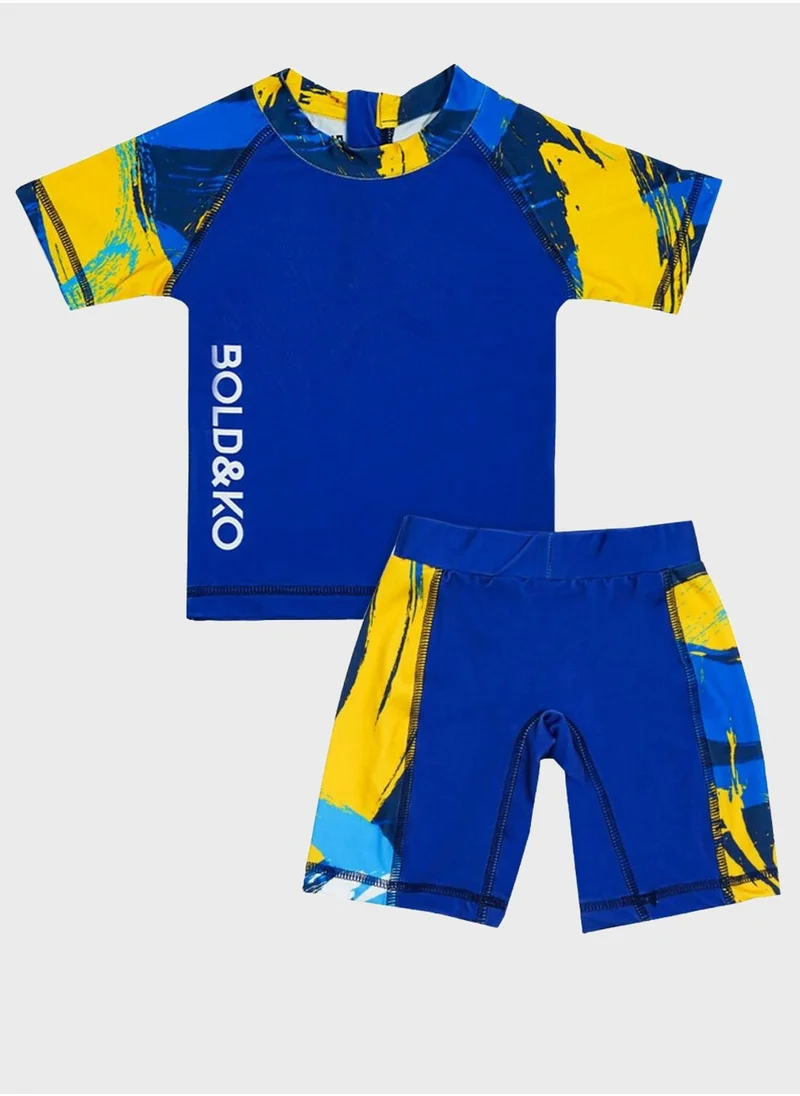 BOLD&KO Kids Printed 2 Piece Swim Set