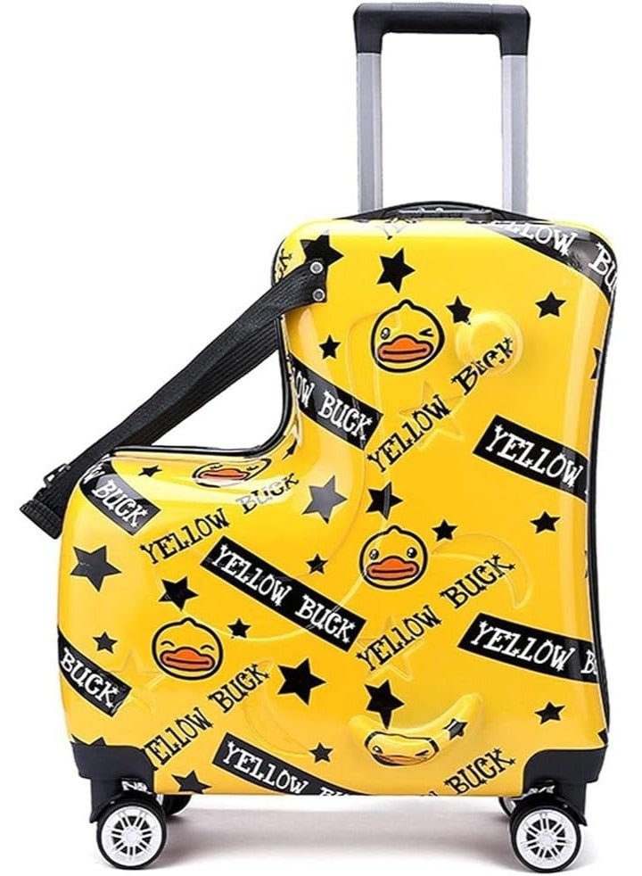 BLOOMING TIME Children Trolley Case, Kid Riding Luggage ABS Material 360 Degree Silent Travel Suitcase - Image 1