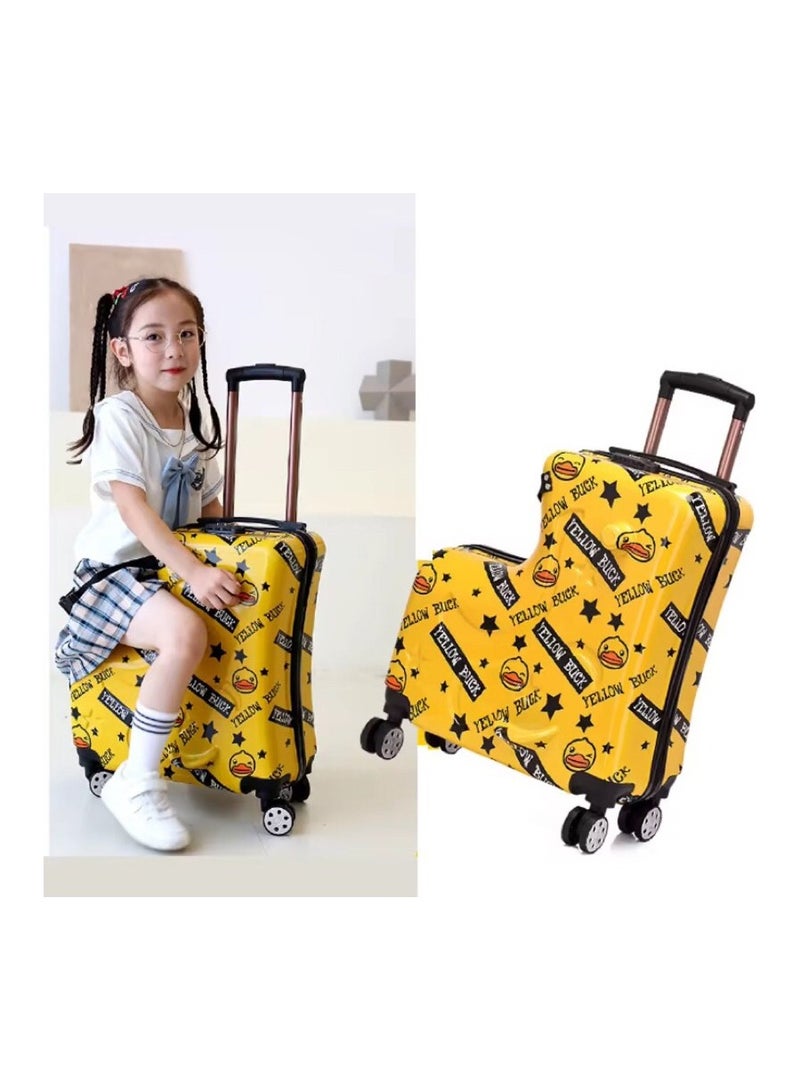 BLOOMING TIME Children Trolley Case, Kid Riding Luggage ABS Material 360 Degree Silent Travel Suitcase - Image 5