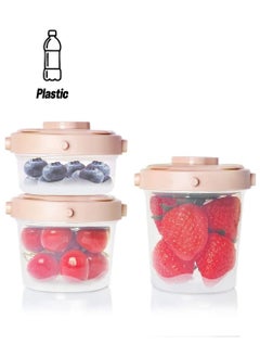 Y&D Baby Food Container, DELFINO 3 Pack 100% Airtight Leak-Proof with Measurement Indication Plastic Storage Box for Fruit Puree Yogurt  - Image 1