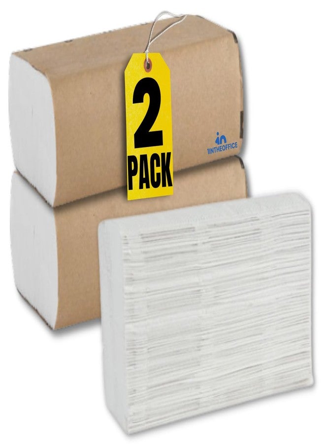 1InTheOffice Multifold Paper Towels, Paper Hand Towels for Bathroom, Folded Paper Towels, 1-Ply, 9" x 9.45", 250 Towels/Pack, 2 Pack - Image 1