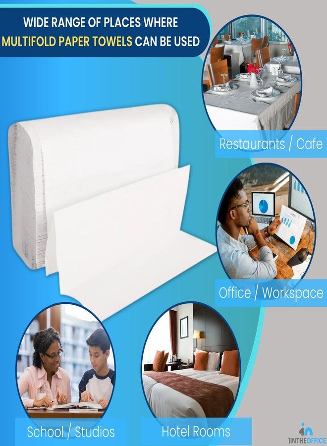 1InTheOffice Multifold Paper Towels, Paper Hand Towels for Bathroom, Folded Paper Towels, 1-Ply, 9" x 9.45", 250 Towels/Pack, 2 Pack - Image 4