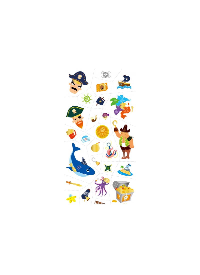 Avenir Tattoo Sticker - Pirate | 52pc Set of Temporary Tattoos - High-Quality Water-Based Ink - Safe and Easy to Apply and Remove - Lasts 3-5 Days for Kids 3+  - Image 3
