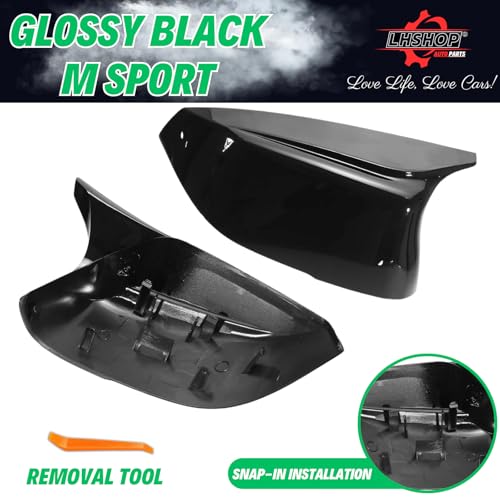 Qlhshop Q50 Mirror Caps for Infiniti Accessories, Passenger Driver Side View Mirror Cover Replacement for Infiniti Q60 Q70 QX30 QX50 Q50L Exterior Car Body Tuning Parts & Trim, Glossy Black - 1 Pair - Image 4