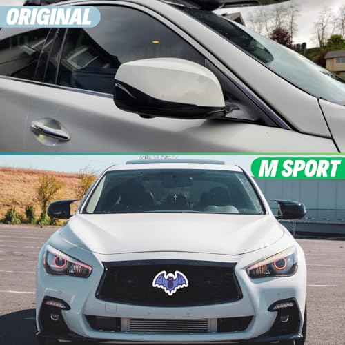 Qlhshop Q50 Mirror Caps for Infiniti Accessories, Passenger Driver Side View Mirror Cover Replacement for Infiniti Q60 Q70 QX30 QX50 Q50L Exterior Car Body Tuning Parts & Trim, Glossy Black - 1 Pair - Image 5