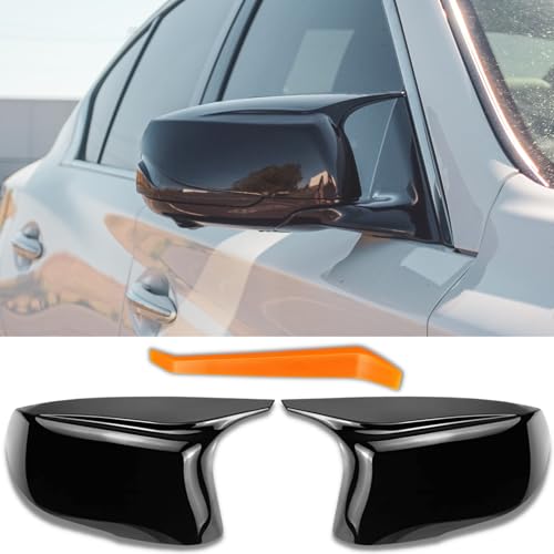 Qlhshop Q50 Mirror Caps for Infiniti Accessories, Passenger Driver Side View Mirror Cover Replacement for Infiniti Q60 Q70 QX30 QX50 Q50L Exterior Car Body Tuning Parts & Trim, Glossy Black - 1 Pair - Image 1