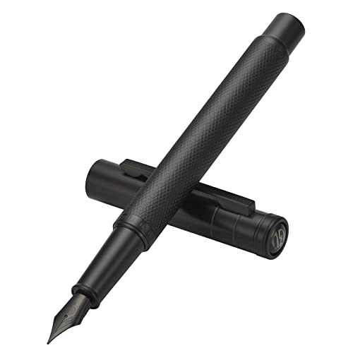 Asvine Black Forest Fountain Pen,Fine Nib With Converter And Metal Gift Box Set-Black - Image 1