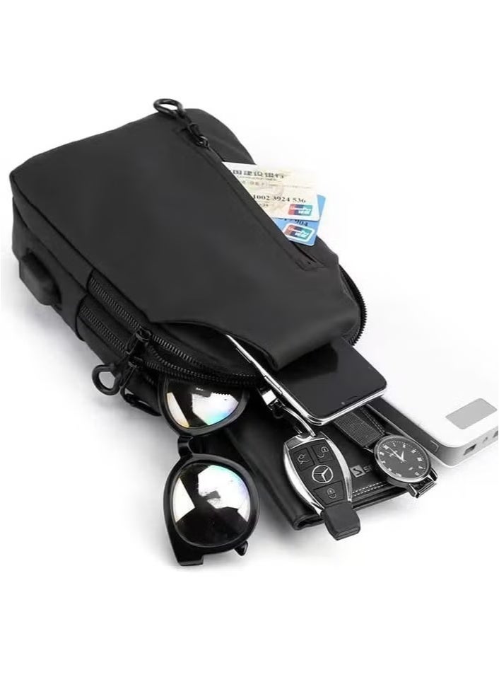 Cuken Crossbody Backpack Sling Crossbody Bag Small Shoulder Backpack for Men Waterproof Slim Chest Bags Casual Daypack for Travel Cycling  - Image 2