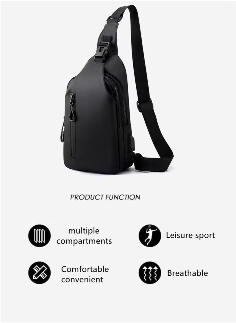 Cuken Crossbody Backpack Sling Crossbody Bag Small Shoulder Backpack for Men Waterproof Slim Chest Bags Casual Daypack for Travel Cycling  - Image 5