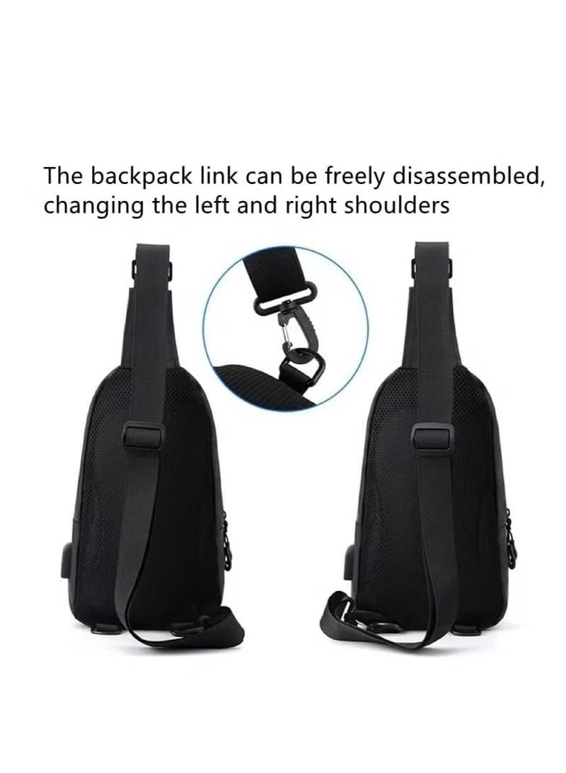 Cuken Crossbody Backpack Sling Crossbody Bag Small Shoulder Backpack for Men Waterproof Slim Chest Bags Casual Daypack for Travel Cycling  - Image 4
