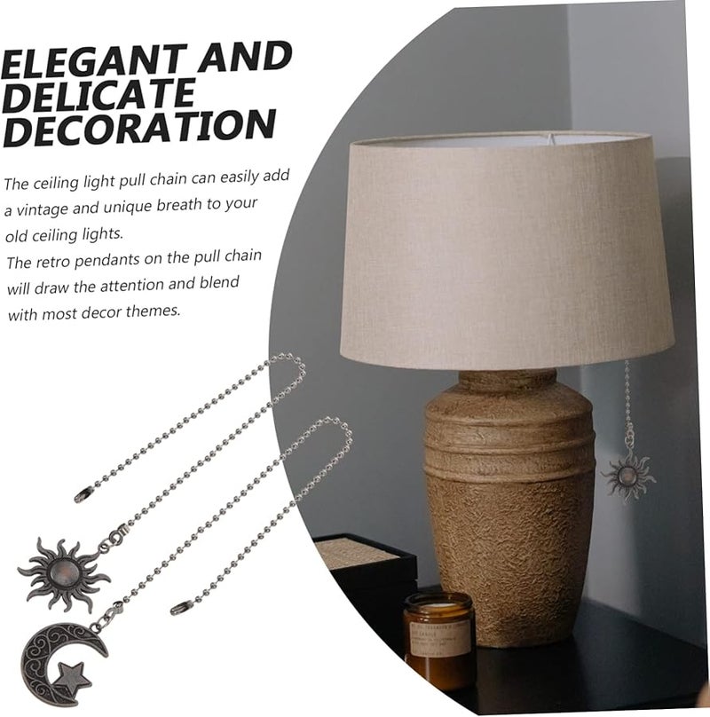 مفتاح سلسلة سحب مروحة سقف برونزية 2 قطعة سهلة التركيب حبل ضوء معلق ديكور - Image 5