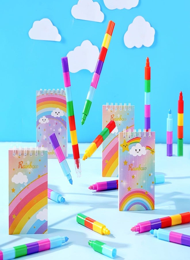 Vanblue 96Pcs Rainbow Party Favors Birthday Party Decorations Gift for Kids, Notebook Rainbow Goodie Bag Stuffers,School Supplies,Pinata Fillers Classroom Rewards Gifts Party Supplies - Image 4