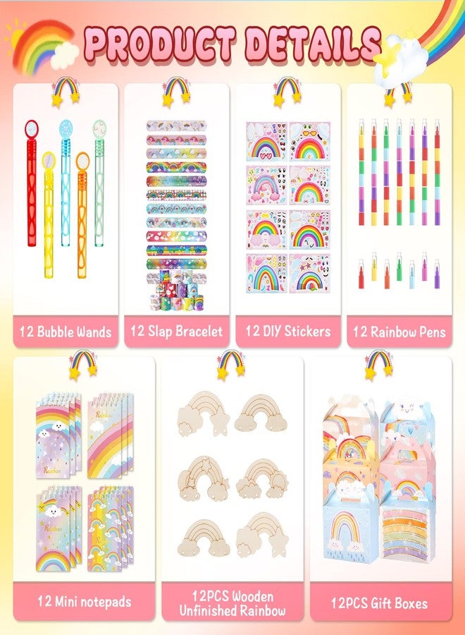 Vanblue 96Pcs Rainbow Party Favors Birthday Party Decorations Gift for Kids, Notebook Rainbow Goodie Bag Stuffers,School Supplies,Pinata Fillers Classroom Rewards Gifts Party Supplies - Image 3