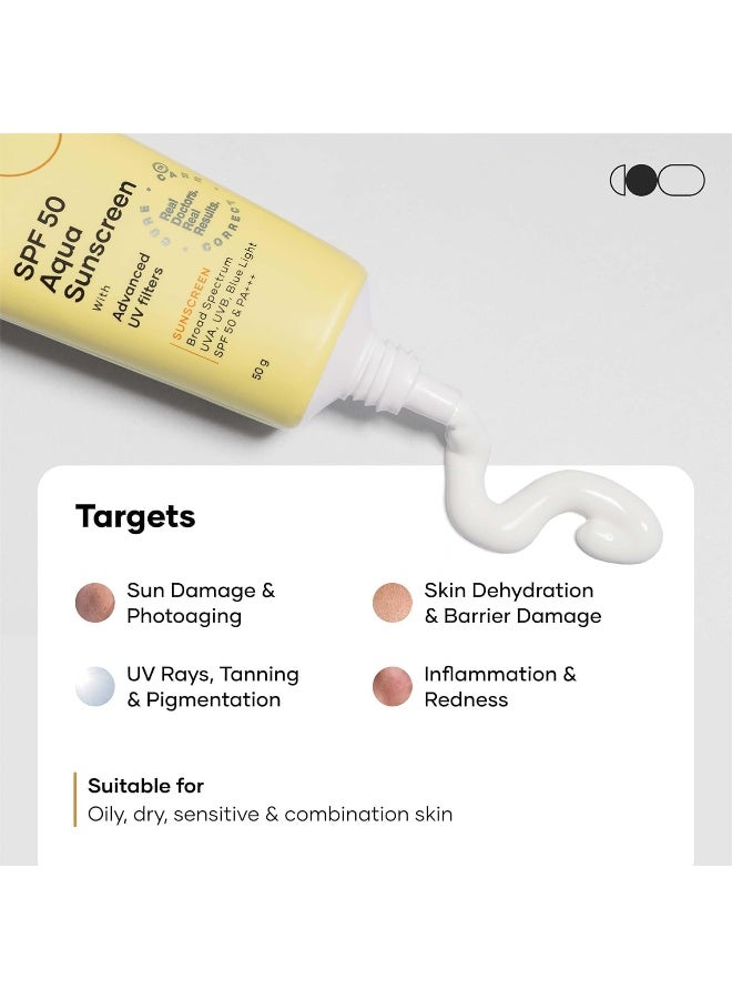 Cureskin SPF 50 Aqua Sunscreen with Advanced UV Filters | Broad Spectrum Sun, UVA, UVB, Blue Light Protection, SPF 50 & PA+++, 50 g (Pack of 1) - Image 5