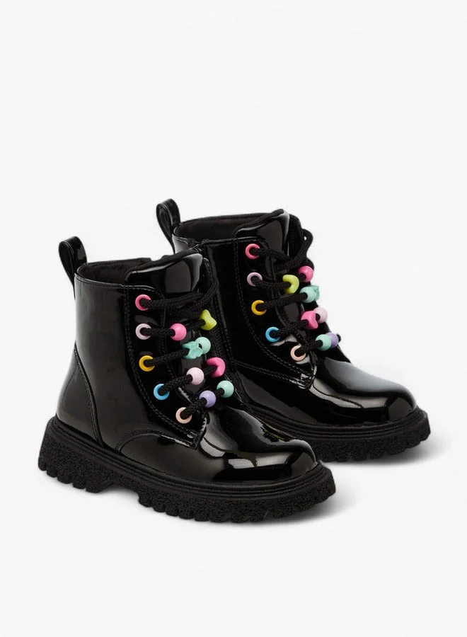 Flora Bella By Shoexpress Panelled Boots with Zip Closure
