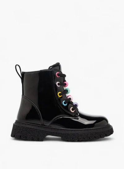 Flora Bella By Shoexpress Panelled Boots with Zip Closure