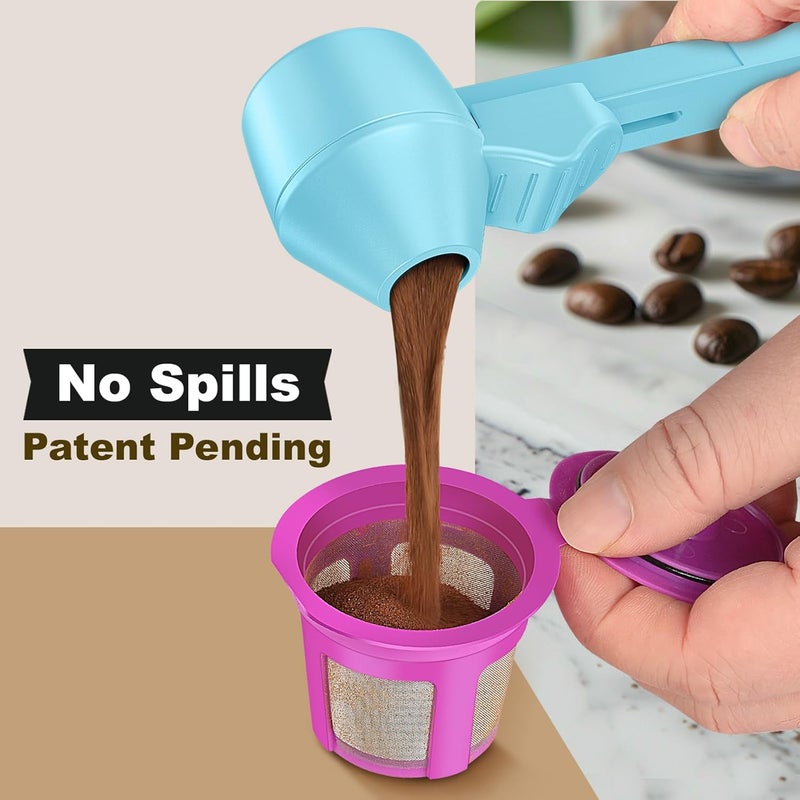 Lov Sprout Coffee Scoop & Funnel for Reusable K Cup Refillable Coffee Pods, Coffee Measuring Spoon 2 Tablespoon Capacity, Scoop with Funnel for Ground Coffee, Protein Powder, Tea (Blue, 1 Pack) - Image 3