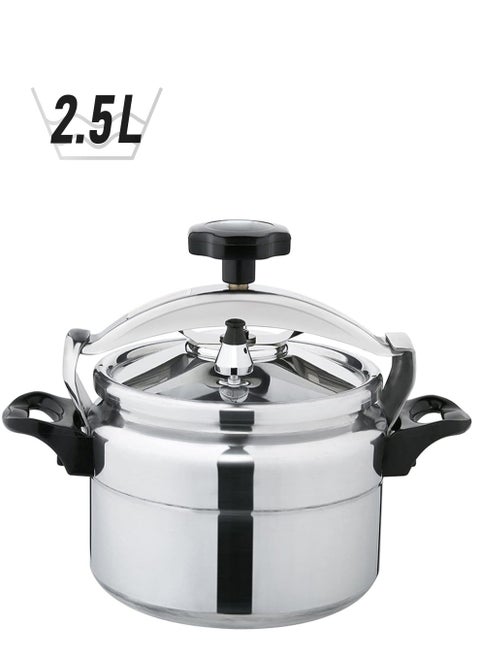 2.5L / 3L / 4L / 5L / 7L / 9L / 11L / 15Lلترات قدر ضغط ألمنيوم للطبخ  امن وسريع متوفر بأحجام متعددة (2.5L - 15L)  لون فضي فضي