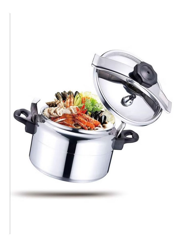 BASURRAH 2.5L / 3L / 4L / 5L / 7L / 9L / 11L / 15LLiters Aluminum pressure cooker for safe and fast cooking, available in multiple sizes (2.5L - 15L), silver color Silver - Image 1