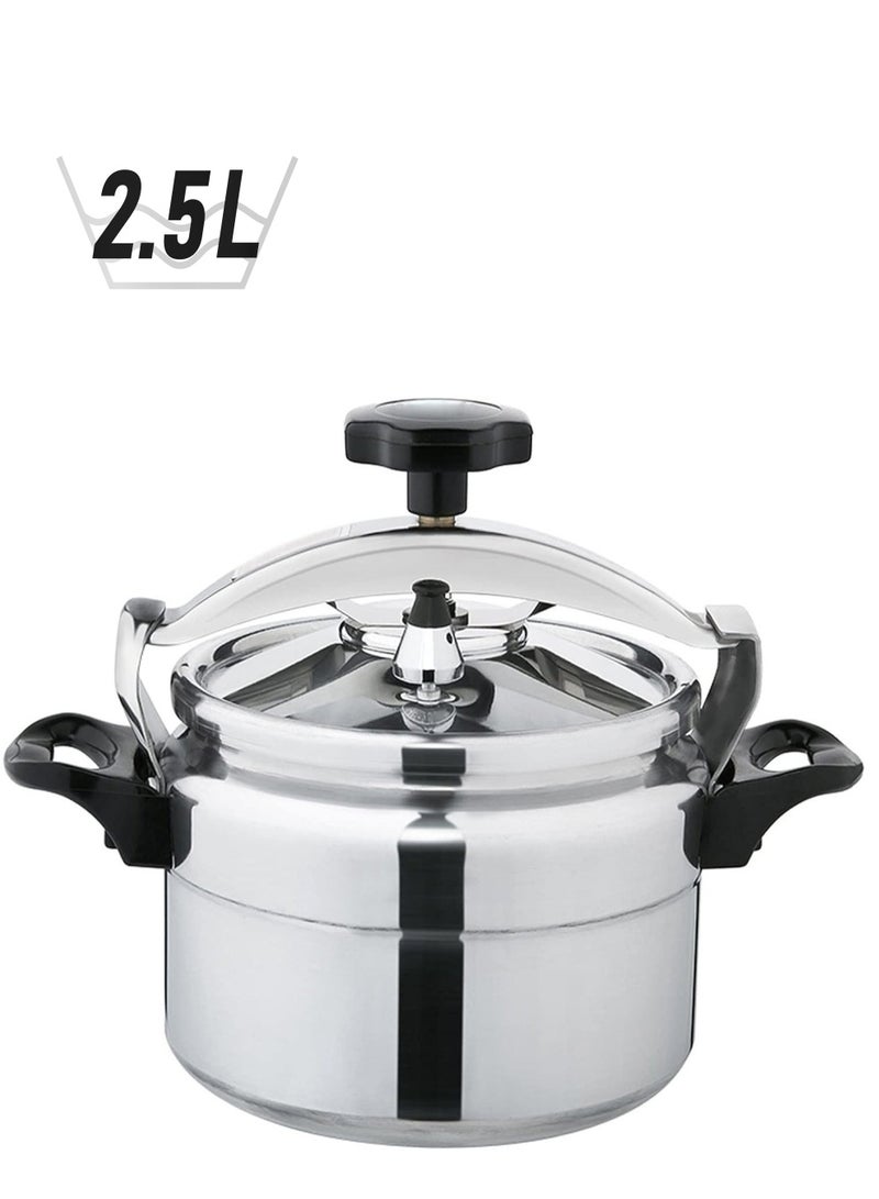 BASURRAH 2.5L / 3L / 4L / 5L / 7L / 9L / 11L / 15LLiters Aluminum pressure cooker for safe and fast cooking, available in multiple sizes (2.5L - 15L), silver color Silver - Image 2