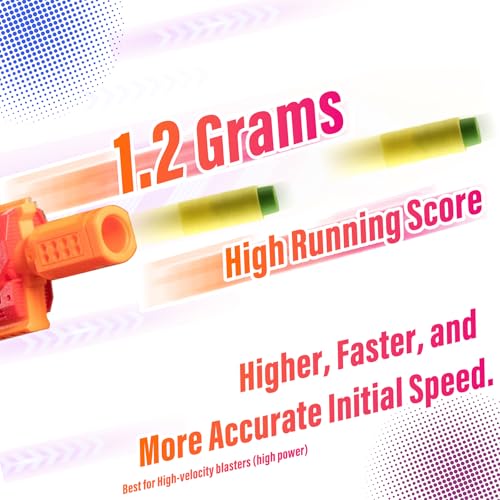 EKIND Foam Soft Darts 100 Rounds of Highly Accurate HalfLength Soft Darts Compatible for NERF Pro Stryfe X and Dart Zone Pro Soft Short Darts Yellow - Image 5