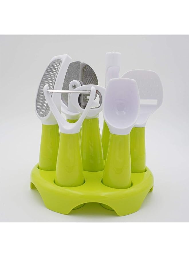 S-TOP Kitchen Utensil set with Stand, 7 pieces - Image 1