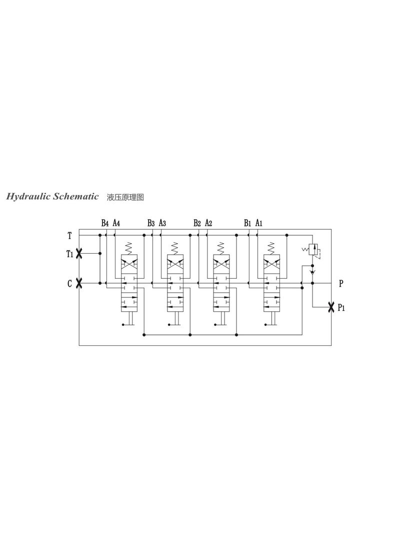 Hydrol 3 Spool Hydraulic Directional Control Valve, 40 LPM, 250 Bar, Double Acting, Suitable for 3 Ton Recovery Trucks - Image 4