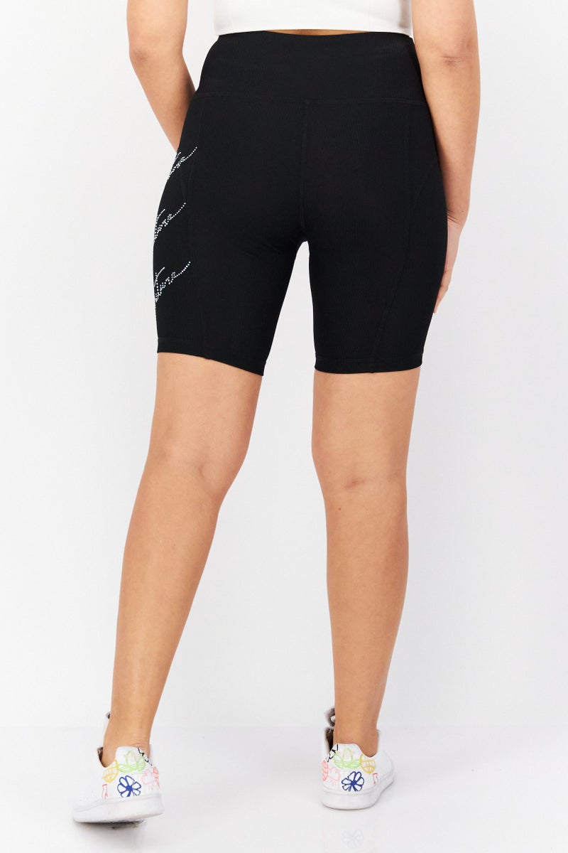 Juicy Couture شورتات دراجة نسائية ضيقة، سوداء - Image 2