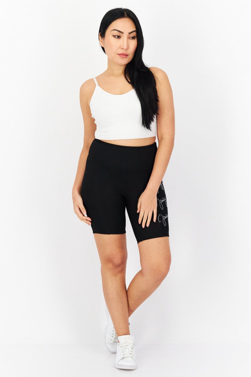 Juicy Couture شورتات دراجة نسائية ضيقة، سوداء - Image 4