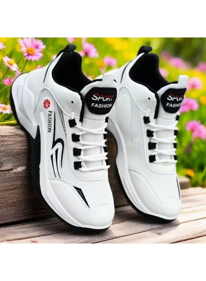 Men's Lace-up Chunky Sneakers, Athletic Shoes, Shock Absorbing And Breathable Shoes For Running Basketball Workout Gym