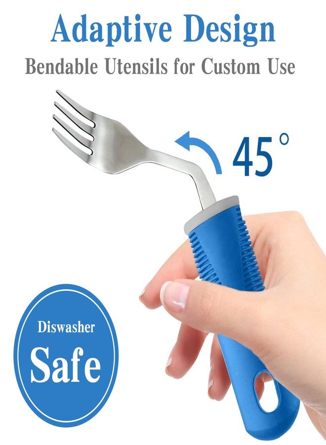 pegirra Adaptive Utensils (3-Piece) - Bendable Adaptive Utensils Weighted Stainless Steel Set, Non-Slip Handles for Hand Tremors, Arthritis, Disabled People,Parkinson’s or Elderly,Knives, Fork, Spoons - Image 4